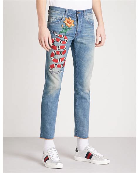 gucci cropped destroyed men|gucci pants for men.